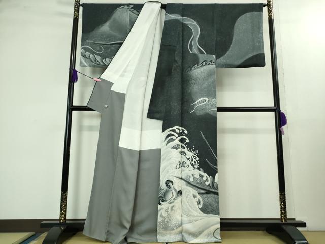 平和屋本店■極上　訪問着　手描き　龍　さが美扱い　逸品　DZAB1422kh5