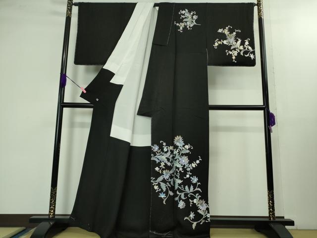 平和屋本店■極上　金彩友禅 卓越技能者・名工・和田光正 訪問着 花唐草文　黒地　金彩　金通し地　さが美扱い　逸品　未使用　DZAB1423kh5