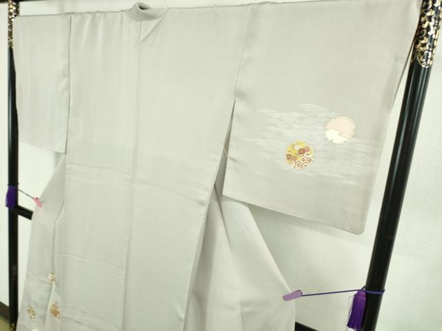 平和屋本店■極上　訪問着　駒刺繍　立波雪輪花文　潤色地　金彩　逸品　DZAB1424kh5