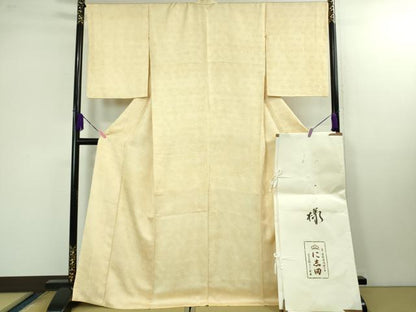 平和屋本店■極上　京都老舗銘店・に志田　小紋　鹿の子文　たとう紙・残布付き　逸品　DZAB1430kh5