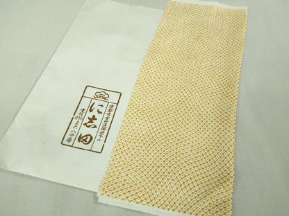 平和屋本店■極上　京都老舗銘店・に志田　小紋　鹿の子文　たとう紙・残布付き　逸品　DZAB1430kh5