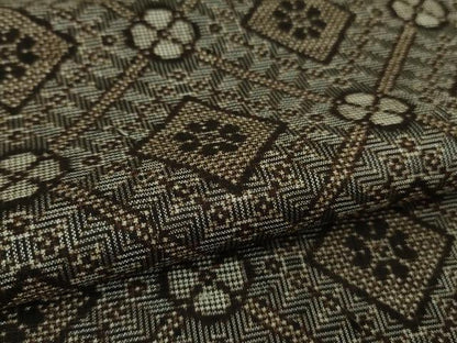 平和屋着物■希少 本場大島紬 龍郷絣 アンサンブル 羽織セット 逸品 未使用 DZAB1445kh5
