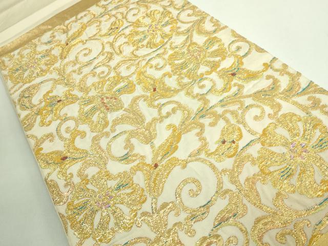 平和屋本店■最高級　龍村平蔵製　太鼓柄　本袋帯　国宝花篭文　金糸　逸品　DZAB1459kh5