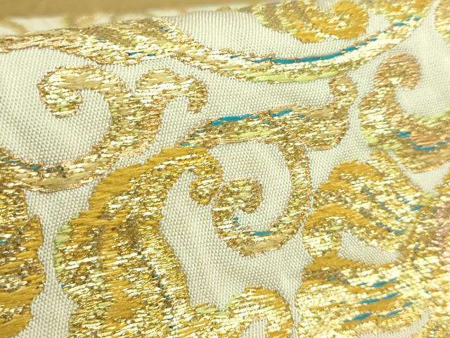 平和屋本店■最高級　龍村平蔵製　太鼓柄　本袋帯　国宝花篭文　金糸　逸品　DZAB1459kh5