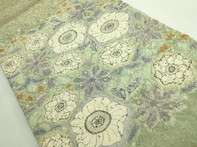 平和屋本店■極上　初代　久保田一竹　幻の辻が花　太鼓柄袋帯　金通し地　逸品　DZAB1463kh5