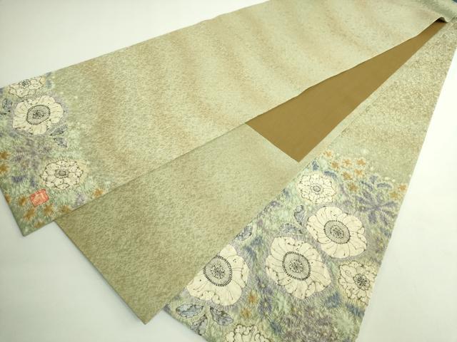 平和屋本店■極上　初代　久保田一竹　幻の辻が花　太鼓柄袋帯　金通し地　逸品　DZAB1463kh5