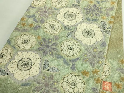 平和屋本店■極上　初代　久保田一竹　幻の辻が花　太鼓柄袋帯　金通し地　逸品　DZAB1463kh5