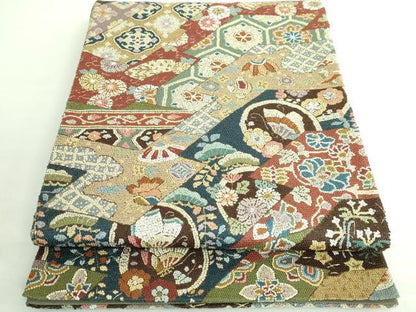 平和屋本店■最高級　中国三大刺繍　相良刺繍　総刺繍　袋帯　吉祥花蝶文　金糸　逸品　DZAB1466kh5