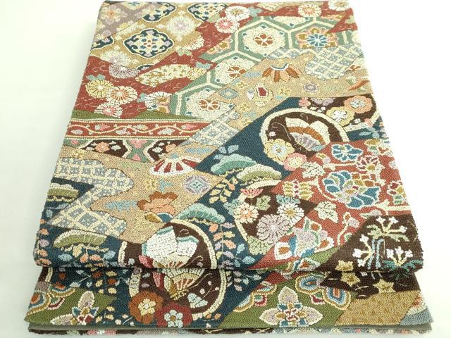 平和屋本店■最高級　中国三大刺繍　相良刺繍　総刺繍　袋帯　吉祥花蝶文　金糸　逸品　DZAB1466kh5