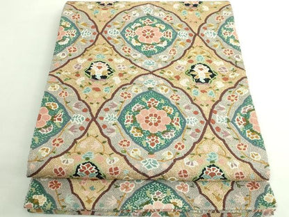 平和屋本店■最高級　中国三大刺繍　相良刺繍　総刺繍　袋帯　200万粒　総詰め　花唐草　逸品　DZAB1467kh5