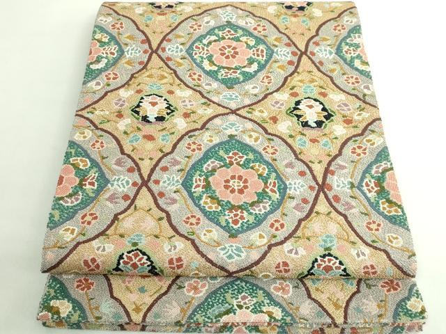 平和屋本店■最高級　中国三大刺繍　相良刺繍　総刺繍　袋帯　200万粒　総詰め　花唐草　逸品　DZAB1467kh5