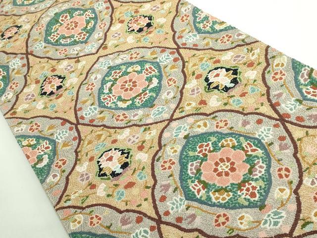 平和屋本店■最高級　中国三大刺繍　相良刺繍　総刺繍　袋帯　200万粒　総詰め　花唐草　逸品　DZAB1467kh5