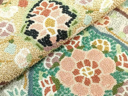 平和屋本店■最高級　中国三大刺繍　相良刺繍　総刺繍　袋帯　200万粒　総詰め　花唐草　逸品　DZAB1467kh5