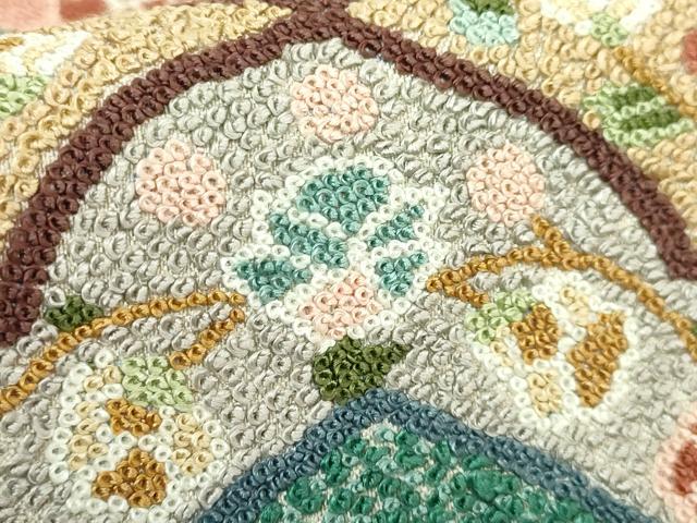 平和屋本店■最高級　中国三大刺繍　相良刺繍　総刺繍　袋帯　200万粒　総詰め　花唐草　逸品　DZAB1467kh5