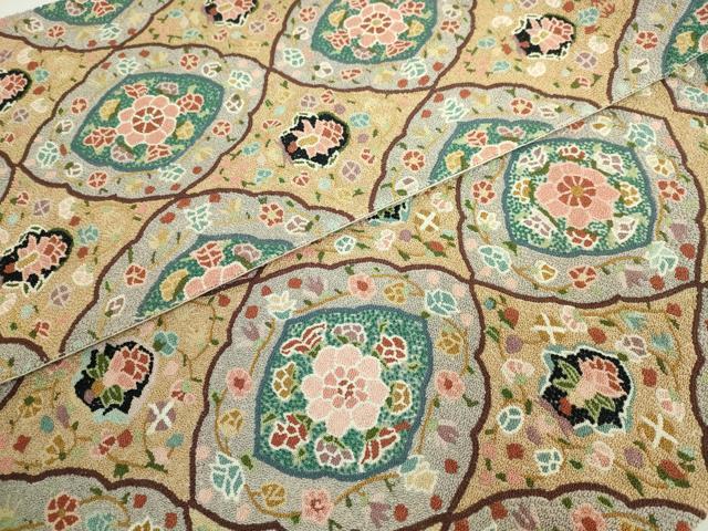 平和屋本店■最高級　中国三大刺繍　相良刺繍　総刺繍　袋帯　200万粒　総詰め　花唐草　逸品　DZAB1467kh5