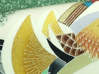 平和屋着物●極上 人間国宝・羽田登喜男 九寸名古屋帯 鴛鴦 金銀彩 逸品 DZAB1494kh5