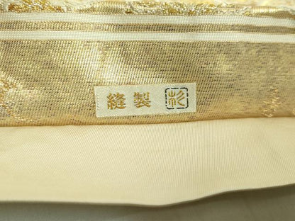 平和屋本店■極上　西陣河村織物謹製・手織り　六通柄袋帯　七宝花文　金銀糸　逸品　DZAB1503kh5