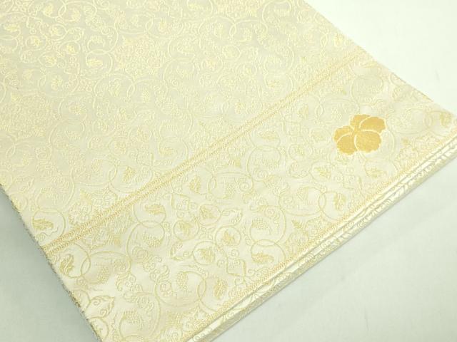 平和屋着物●極上 龍村美術織物 九寸開き名古屋帯 葡萄唐草文錦 金糸 逸品 DZAB1515kh5
