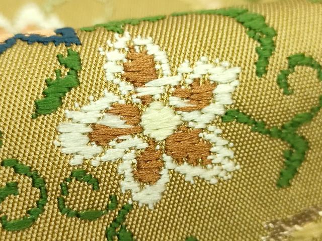 平和屋本店■最高級　龍村平蔵製　太鼓柄　本袋帯　巣中繍花文　金糸　逸品　DZAB1527kh5