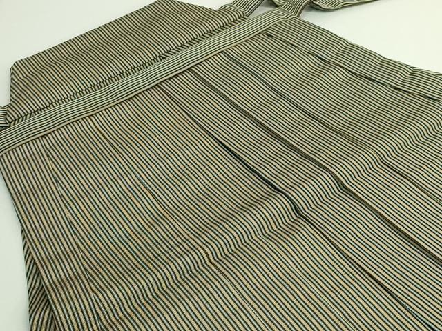 平和屋本店●極上　男性　人間国宝　甲田栄佑　精好仙台平　馬乗り袴　縞　逸品　DZAB1536kh6