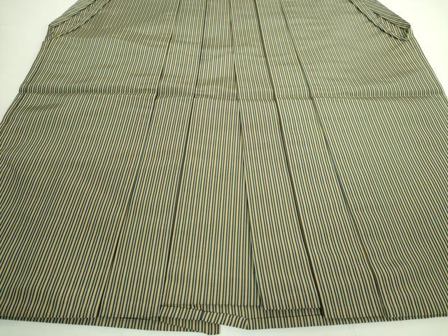 平和屋本店●極上　男性　人間国宝　甲田栄佑　精好仙台平　馬乗り袴　縞　逸品　DZAB1536kh6