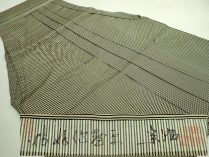平和屋本店●極上　男性　人間国宝　甲田栄佑　精好仙台平　馬乗り袴　縞　逸品　DZAB1536kh6