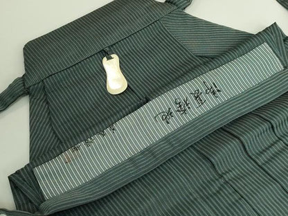 平和屋着物■極上　夏物　男性　馬乗り袴　鳥居良　茶喜仙台平　茶喜謹製　縞　逸品　DZAB1543kh5