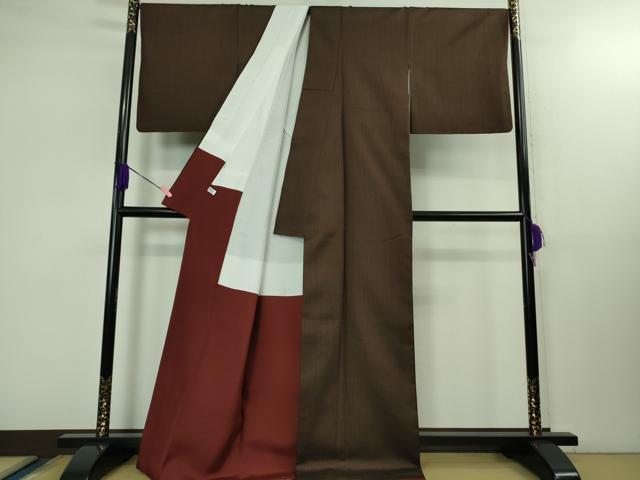 平和屋本店●極上　本場黄八丈　黒八丈　紬　まるまなこ　伝統工芸士　西條吉広　大塚益古　手織　証紙付き　逸品　DZAB1551kh5