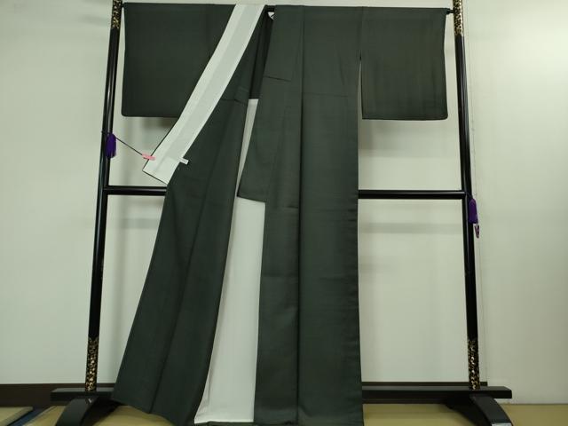 平和屋本店■極上　京都染織メーカー・貴久樹謹製　野蚕糸　ナチュラルタッサー　単衣　百入茶色　逸品　DZAB1552kh5