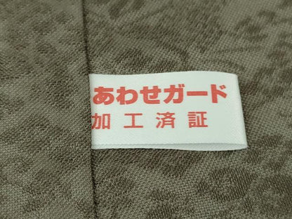 平和屋本店■極上　紋屋井関　御寮織　お召　鳳凰桐笹地紋　源氏鼠色　逸品　DZAB1554kh5