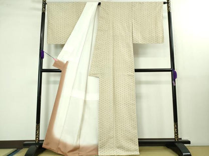 平和屋本店■極上　染織の名門　しょうざん  生紬　花繋ぎ　反端付き　逸品　DZAB1556kh5