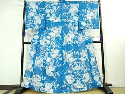 平和屋本店∴極上 夏物 竺仙 綿絽 浴衣 菊 逸品 DZAB1562kh6