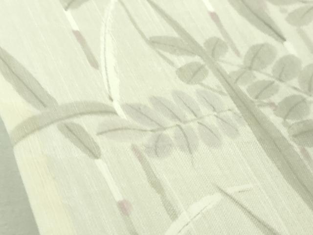 平和屋着物＊極上 夏物 訪問着 紗紬 手描き 秋草 木賊 象牙色地 逸品 DZAB1563kh5