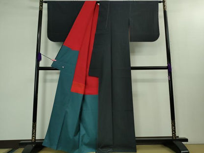 平和屋着物●極上 お召 吉野間道 さが美扱い 逸品 未使用 DZAB1572kh5