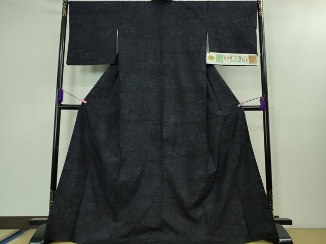 平和屋本店■極上　本場結城紬　重要無形文化財　100亀甲　風景樹林文　三越扱い　証紙付き　逸品　DZAB1580kh5