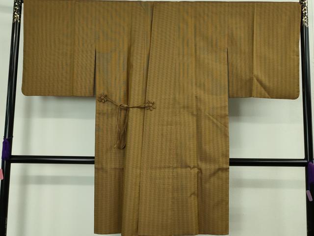平和屋本店＃極上 山下八百子 本場黄八丈 市松綾織 紬 道中着 ロング丈 逸品 DZAB1583kh5