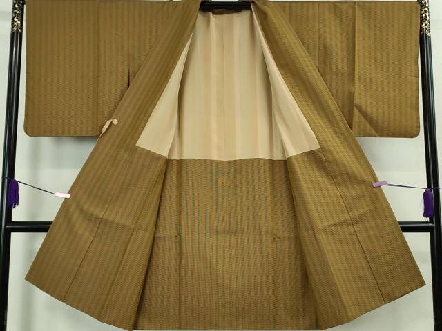 平和屋本店＃極上 山下八百子 本場黄八丈 市松綾織 紬 道中着 ロング丈 逸品 DZAB1583kh5