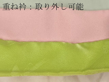 平和屋本店■極上　七五三 女の子 ７歳 祝着　襦袢(無双仕立て・半衿刺繍)セット　友禅　作家物　金彩　三越扱い　逸品　DZAB1588kh5