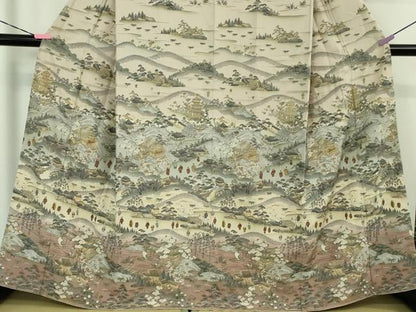平和屋本店■極上　中国三大刺繍　スワトウ刺繍　汕頭刺繍　訪問着　平安人物風景　暈し染め　金糸　さが美扱い　逸品　DZAB1594kh5
