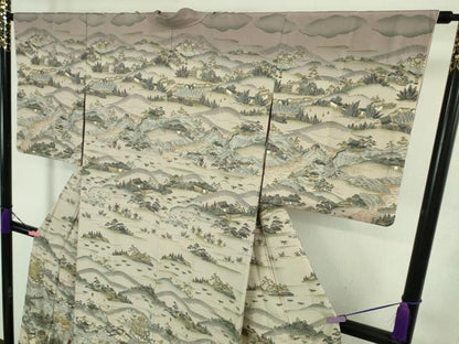 平和屋本店■極上　中国三大刺繍　スワトウ刺繍　汕頭刺繍　訪問着　平安人物風景　暈し染め　金糸　さが美扱い　逸品　DZAB1594kh5