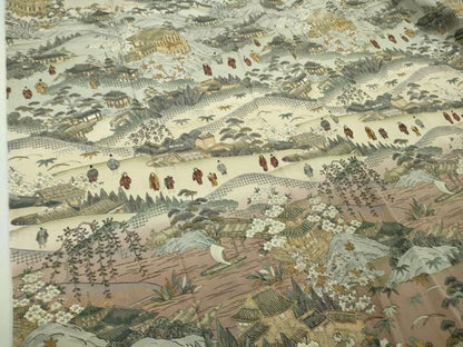 平和屋本店■極上　中国三大刺繍　スワトウ刺繍　汕頭刺繍　訪問着　平安人物風景　暈し染め　金糸　さが美扱い　逸品　DZAB1594kh5