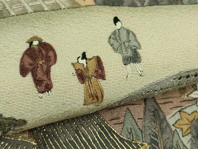 平和屋本店■極上　中国三大刺繍　スワトウ刺繍　汕頭刺繍　訪問着　平安人物風景　暈し染め　金糸　さが美扱い　逸品　DZAB1594kh5