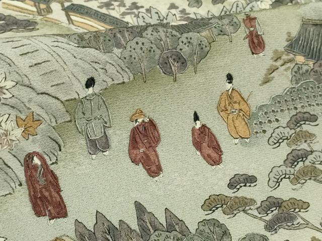 平和屋本店■極上　中国三大刺繍　スワトウ刺繍　汕頭刺繍　訪問着　平安人物風景　暈し染め　金糸　さが美扱い　逸品　DZAB1594kh5