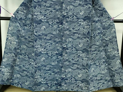 平和屋着物∴極上 夏物 浴衣 綿絽 風景山文 逸品 DZAB1601kh5