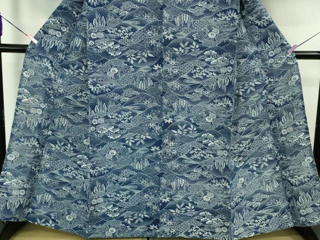 平和屋着物∴極上 夏物 浴衣 綿絽 風景山文 逸品 DZAB1601kh5