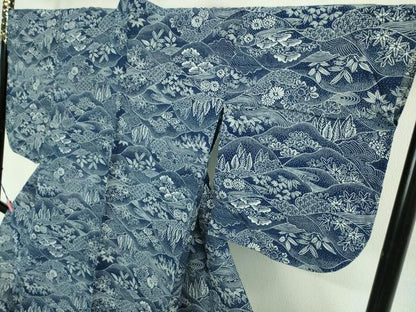 平和屋着物∴極上 夏物 浴衣 綿絽 風景山文 逸品 DZAB1601kh5
