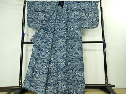 平和屋着物∴極上 夏物 浴衣 綿絽 風景山文 逸品 DZAB1601kh5