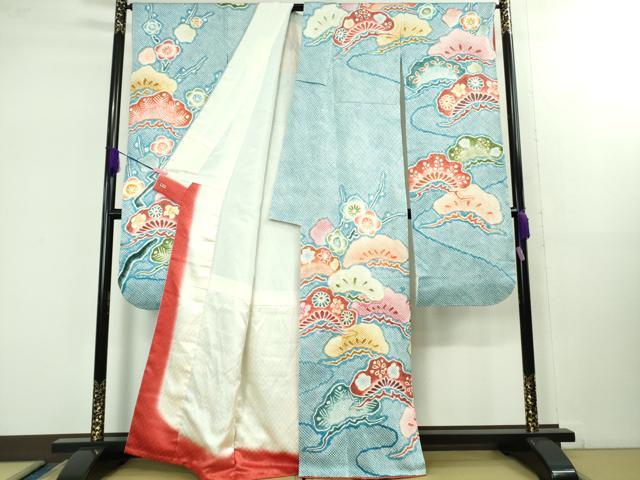 平和屋本店■極上　振袖　絞り　松竹梅　三越扱い　逸品　DZAB1620kh5