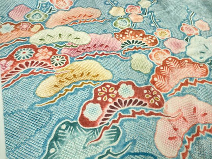 平和屋本店■極上　振袖　絞り　松竹梅　三越扱い　逸品　DZAB1620kh5