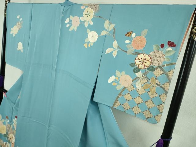 平和屋本店●極上　創業460年・千總　訪問着　駒刺繍　籬花文　天色地　金彩　逸品　DZAB1622kh5